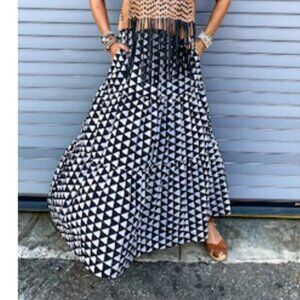 T&T x EFH Twine & Twig Empower For Hope Sloan Skirt Batik Black White One Size